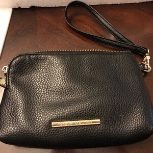 Steve Madden Black Leather Wristlet